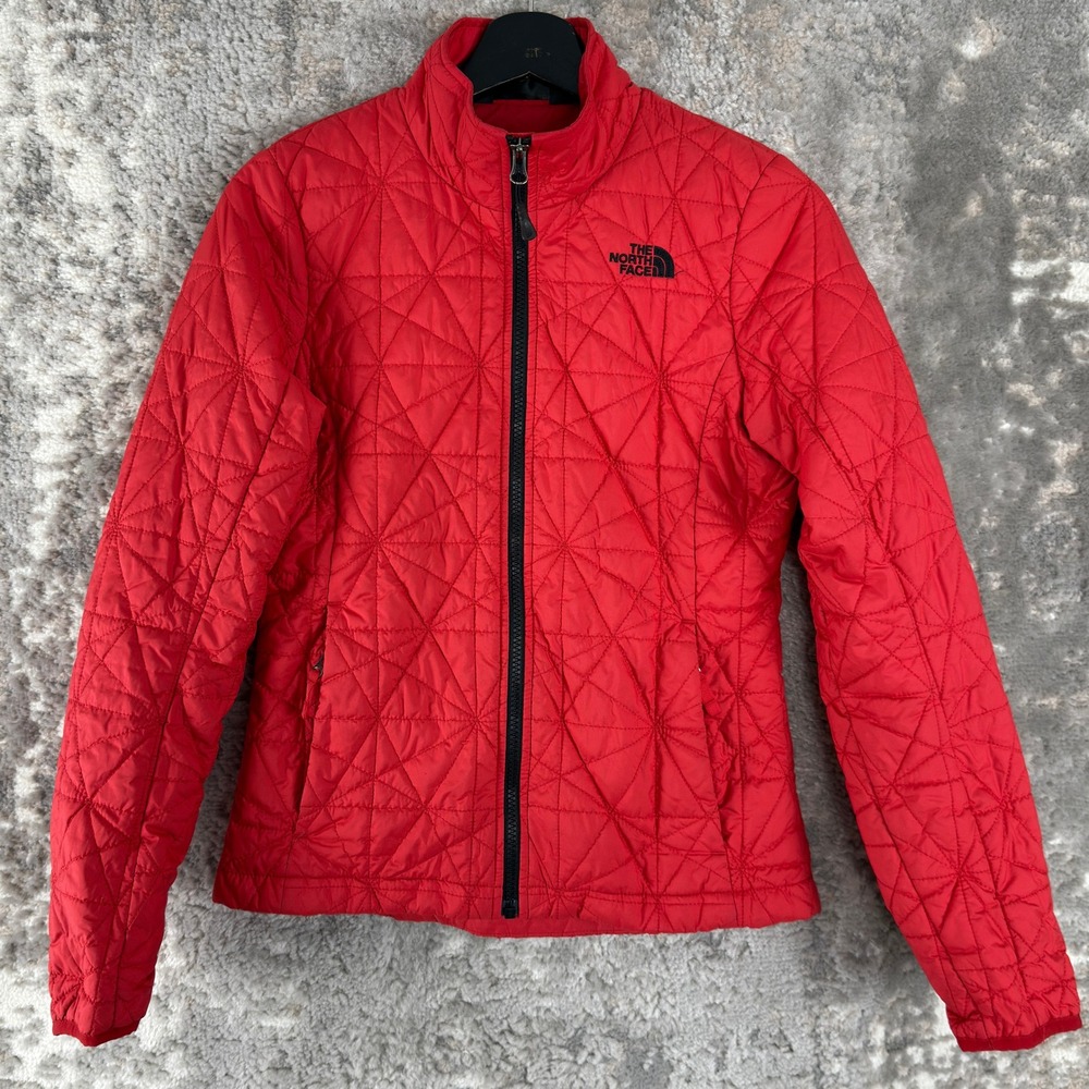 The North Face Size XS Quilted Thermoball Puffer Jacket Red Long Sleeve Women